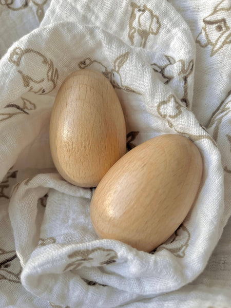 Handmade Wooden Egg Shaker (sold individually)