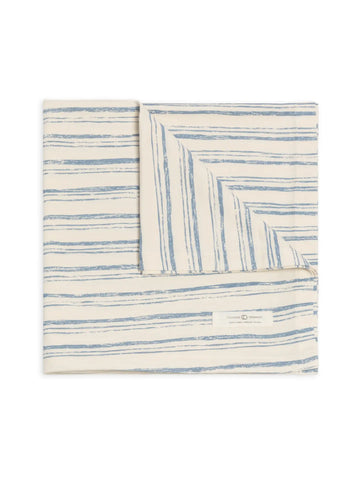Organic Baby Swaddle Blanket - Wave Stripe / Rain