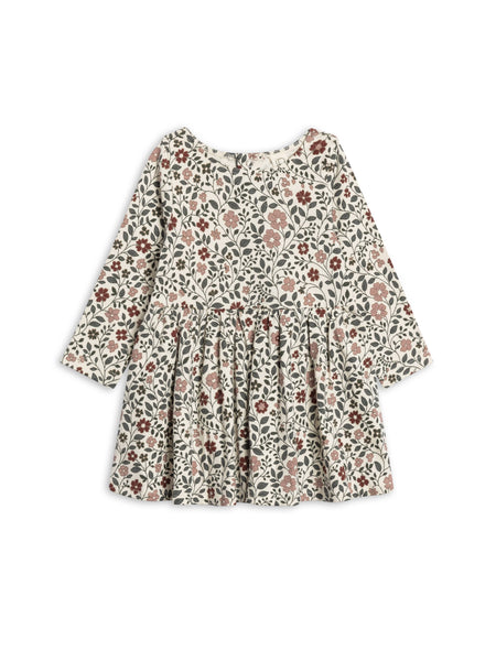 Stella Long Sleeve Swing Dress - Daphne Floral / Cranberry + Agave
