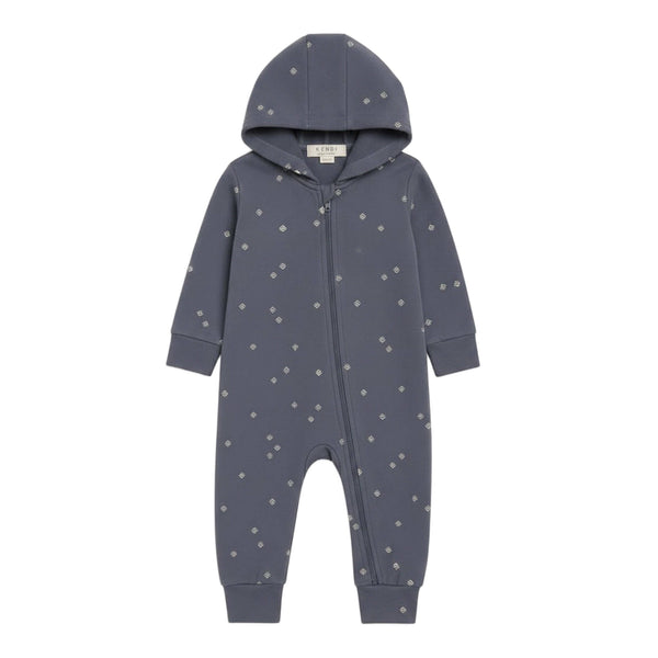Greer Fleece Hooded Zipper Romper - Peak Steel