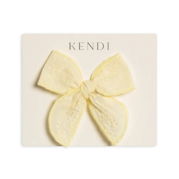 Baby & Kids Eyelet Bow Clip - Butter