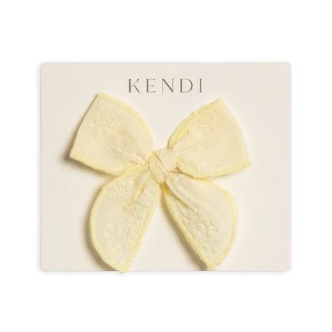 Baby & Kids Eyelet Bow Clip - Butter