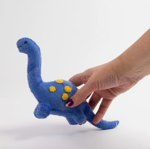Felted Wool Dinosaur - Blue