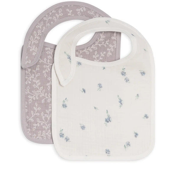 Organic 2-Pack Muslin Bibs - Lucia + Elena Floral