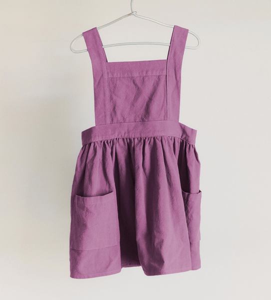 Pinafore Apron Dress - Plum