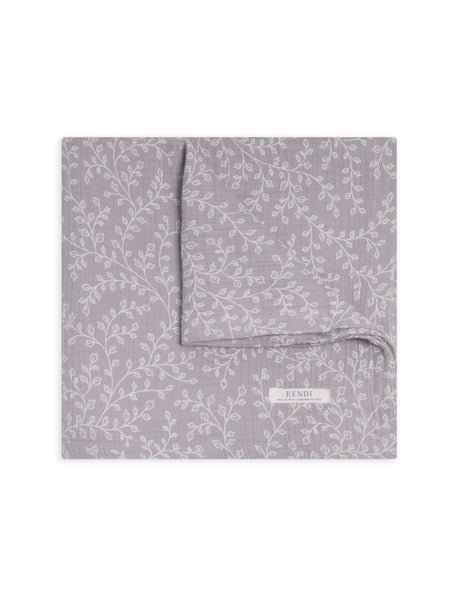 Organic Baby Muslin Swaddle Blanket - Lucia Floral / Lilla