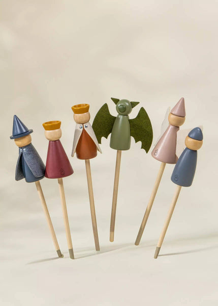 Set of 6 Large Wooden Puppets