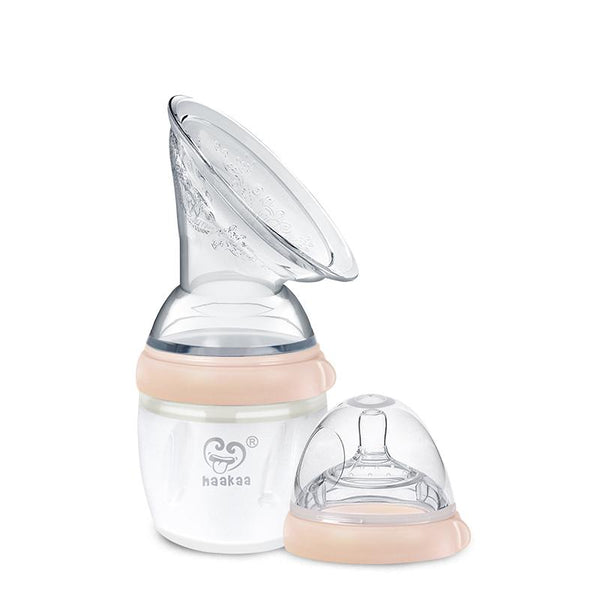 Haakaa Gen 3 Silicone Breast Pump Flange and Bottle Set - Peach