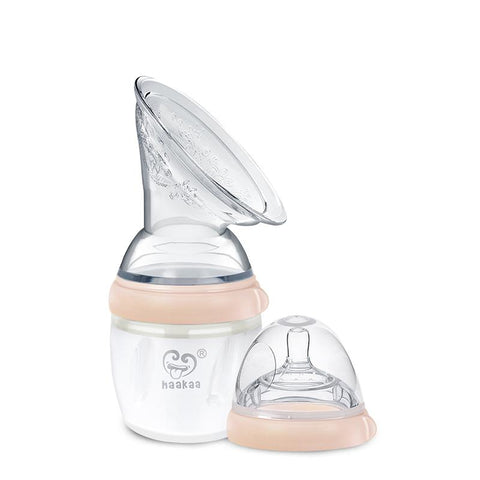 Haakaa Gen 3 Silicone Breast Pump Flange and Bottle Set - Peach