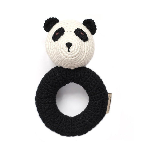 Panda Ring Crocheted Rattle