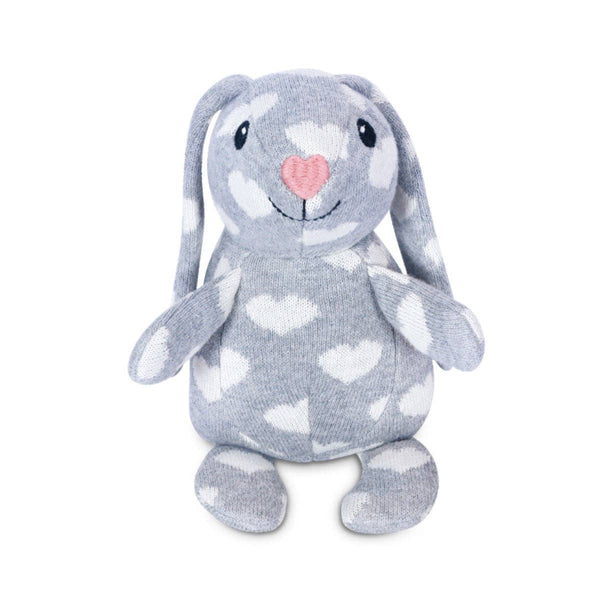 Knit Patterned Bunny Plush - Hearts