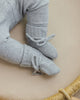 Knit Booties Heathered Dusty Blue