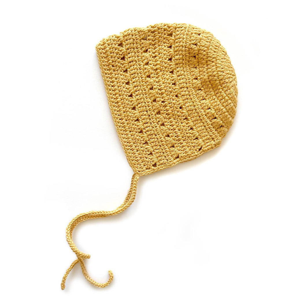 Hand Crocheted Bonnet - Butterscotch