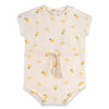 Lemon Waist Tie Short Baby Romper (Organic Jersey)