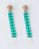 Pacifier Clip Two-Pack (Teal Gingham)