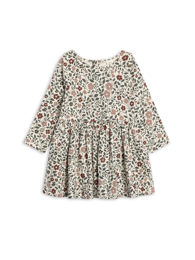 Stella Long Sleeve Swing Dress - Daphne Floral / Cranberry + Agave