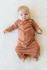 Convertible Sleeper Baby Gown - Clay Stripe (0-3 Month)