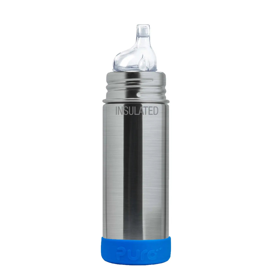 9oz Insulated Stainless Steel Sippy (with Ocean/Blue Bumper)