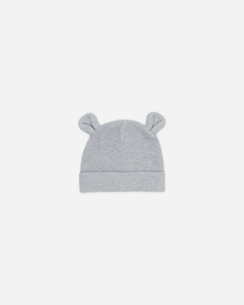 Baby Bear Beanie || Heathered Dusty Blue