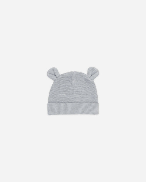 Baby Bear Beanie || Heathered Dusty Blue