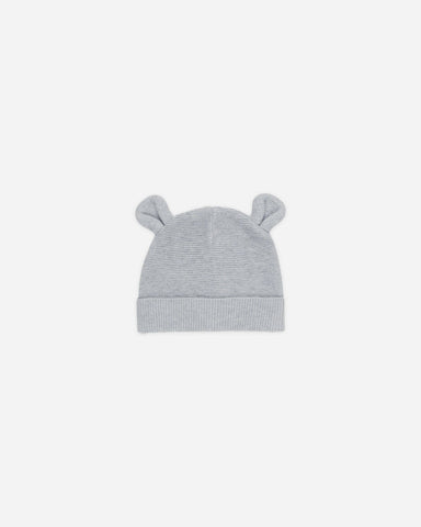 Baby Bear Beanie || Heathered Dusty Blue