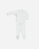Wrap Top + Footed Pant Set Fog