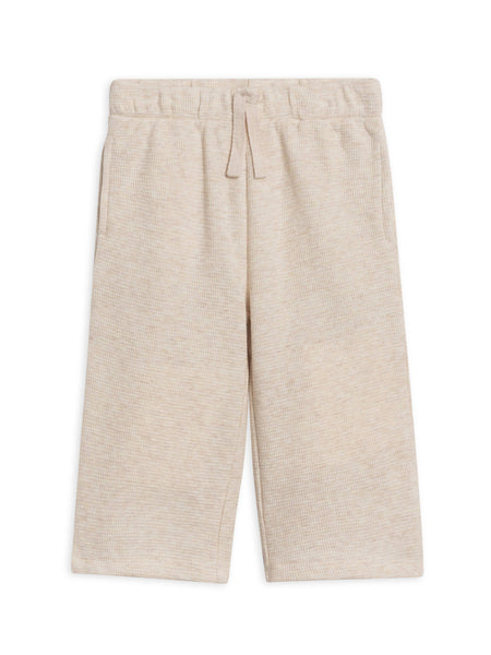 Clove Waffle Knit Straight Leg Pants - Heather Oat