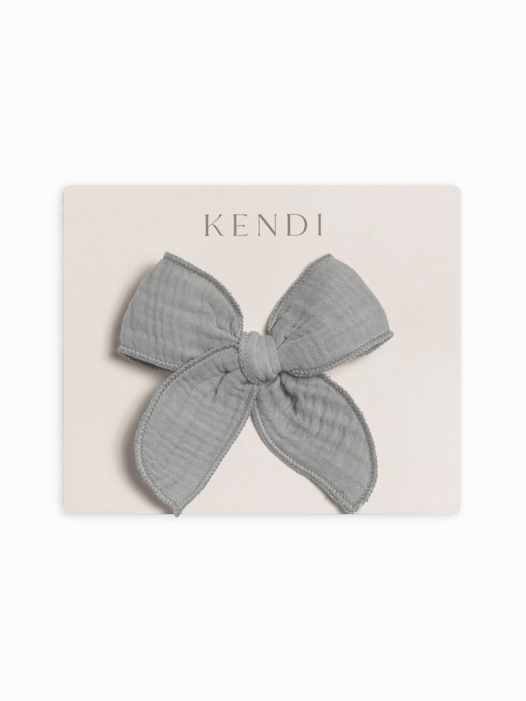 Muslin Bow Hair Clip - Mist