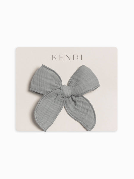 Muslin Bow Hair Clip - Mist