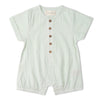 Organic Short Bubble Romper - Basil Stripes