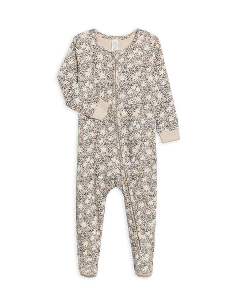 Baby Peyton Footed Sleeper - Verbena Floral/Wren + Navy