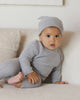 Baby Bear Beanie || Heathered Dusty Blue