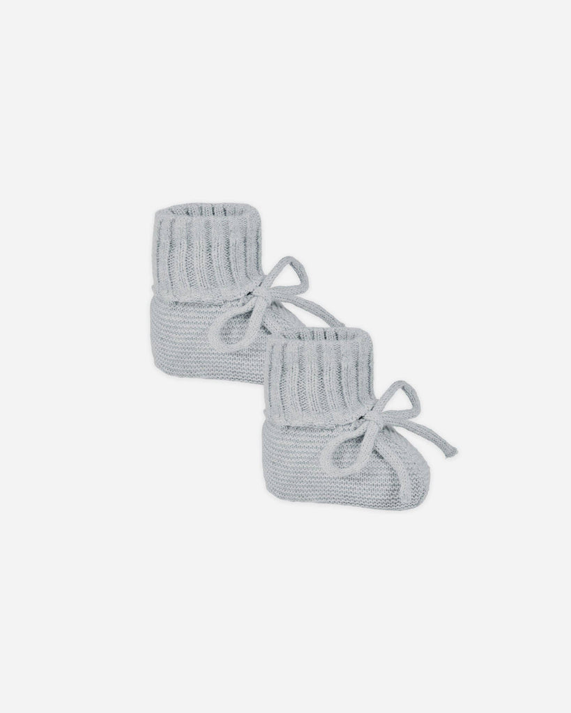 Knit Booties Heathered Dusty Blue