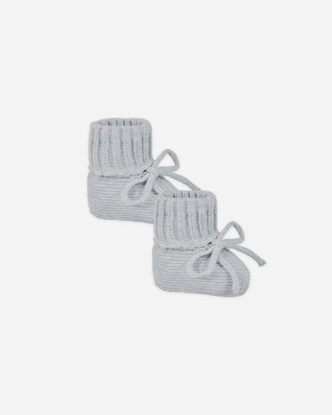 Knit Booties Heathered Dusty Blue