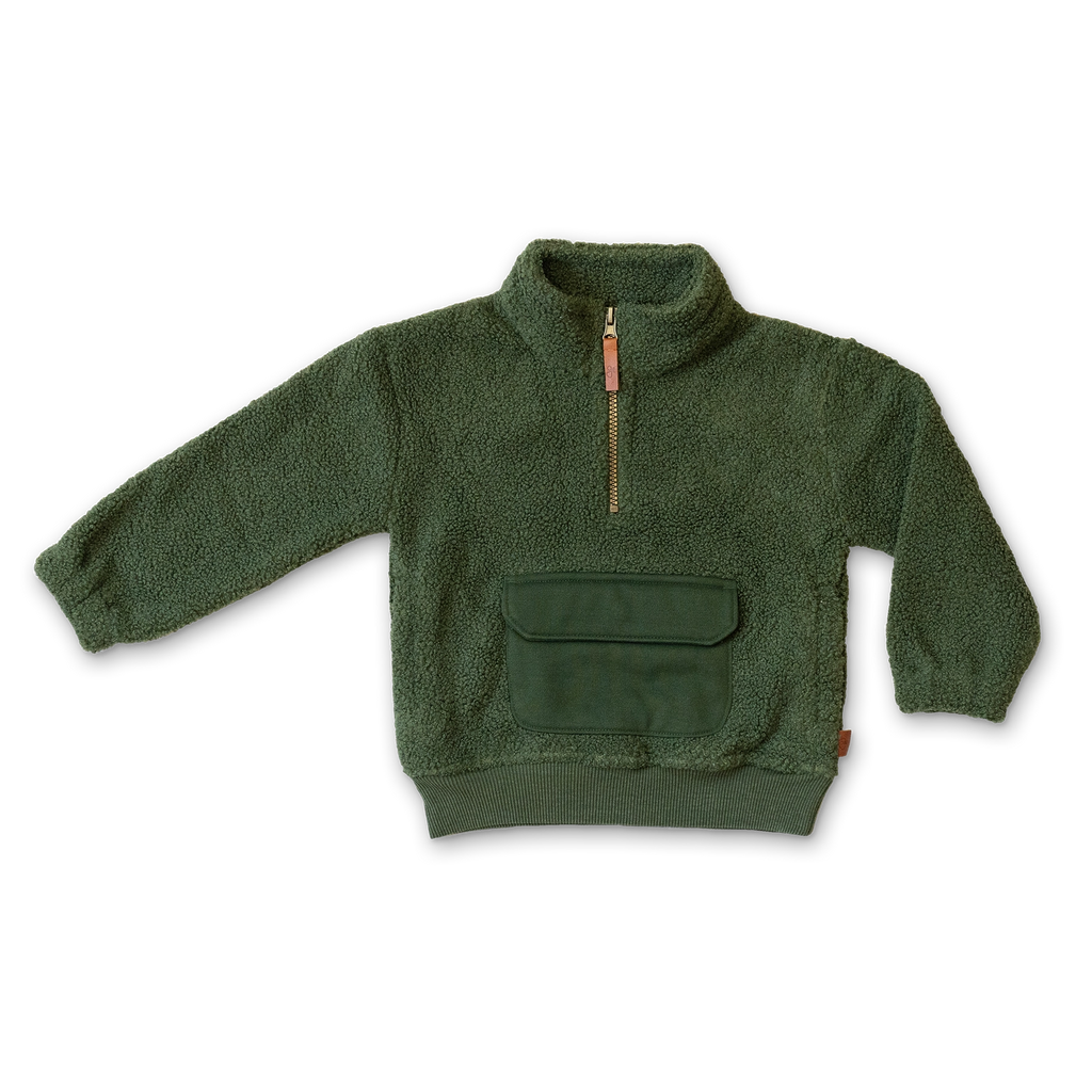 Sherpa Zip Pullover - Spruce