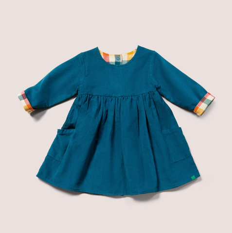 Day After Day Reversible Corduroy Pocket Dress - Deep Blue