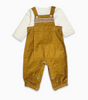 Corduroy Baby Overall Set with Muslin Shirt