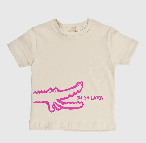Organic Short Sleeve T-Shirt - Hot Pink Gator