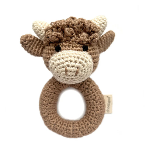 Highland Cow Hand Crocheted Rattle