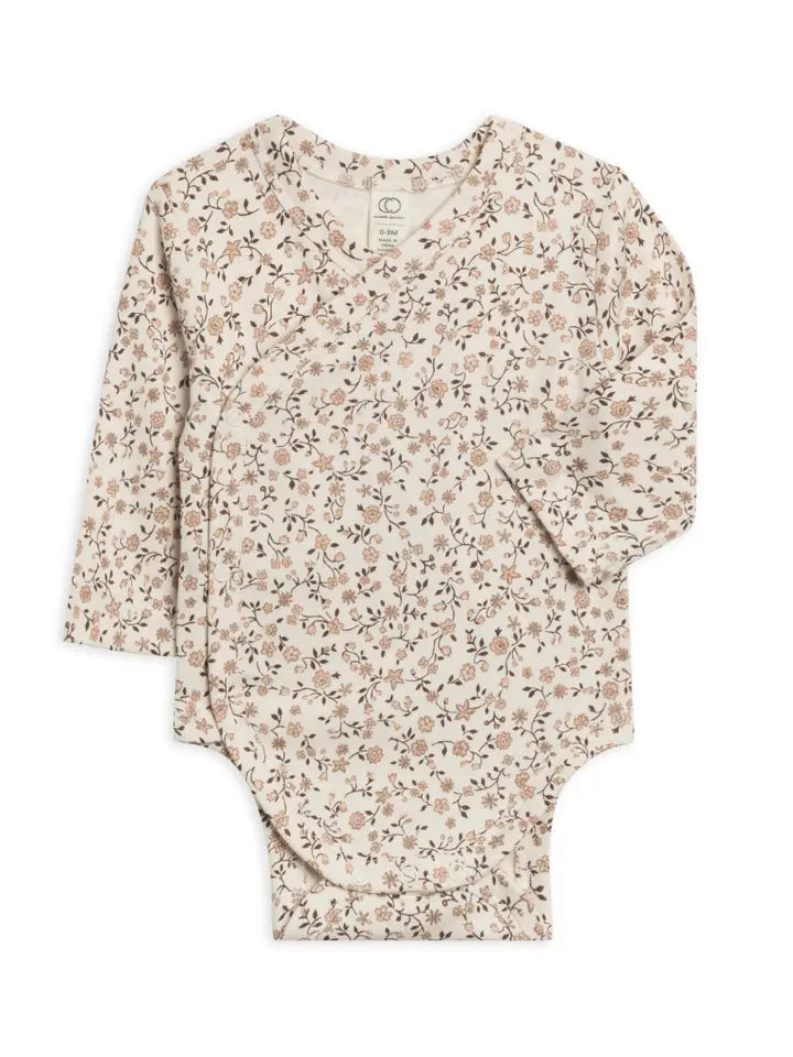 Kai Kimono Bodysuit - Primrose Floral/Chestnut + Taupe