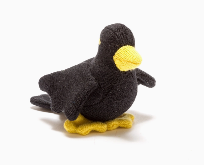 Knitted Organic Cotton Blackbird Plush Toy