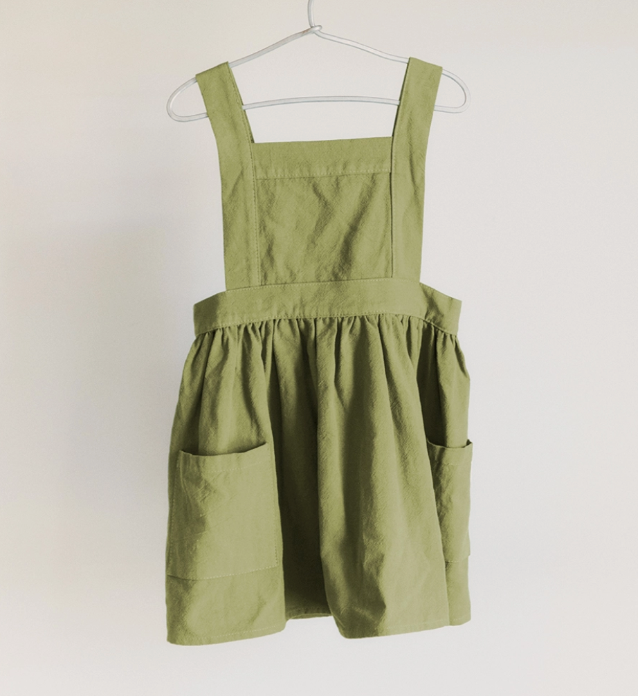 Pinafore Apron Dress - Moss Minnow Lane Pinafore Apron Dress - Moss Minnow Lane