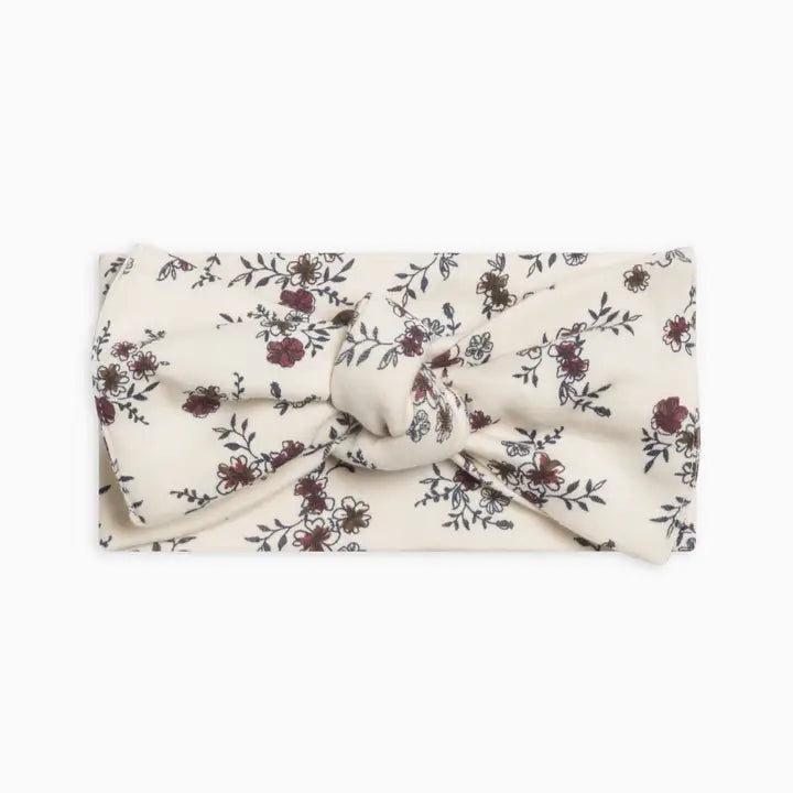 Knot Bow Wrap - Poppy Floral/Mulberry