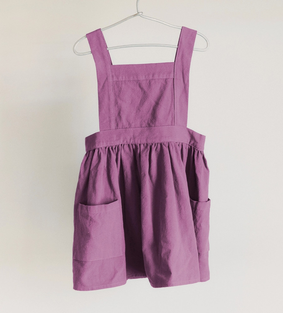 Pinafore Apron Dress - Plum