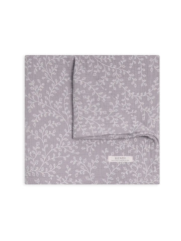 Organic Baby Muslin Swaddle Blanket - Lucia Floral / Lilla