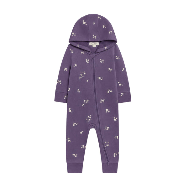 Greer Fleece Hooded Zipper Romper - Posey Floral