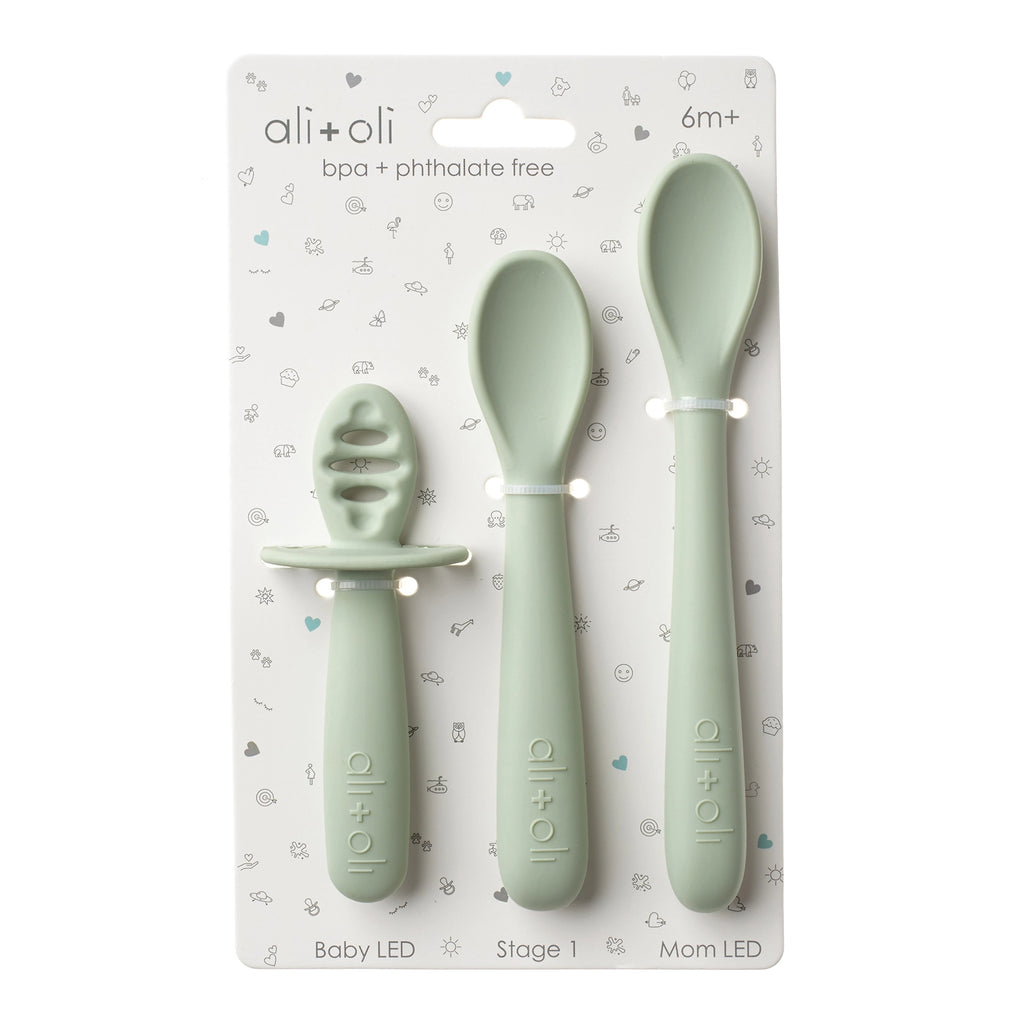 Multi Stage Spoon Set For Baby (3pc Pine Green)