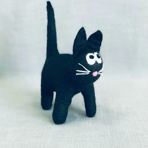 Black Felt Cat (100% Organic Wool)