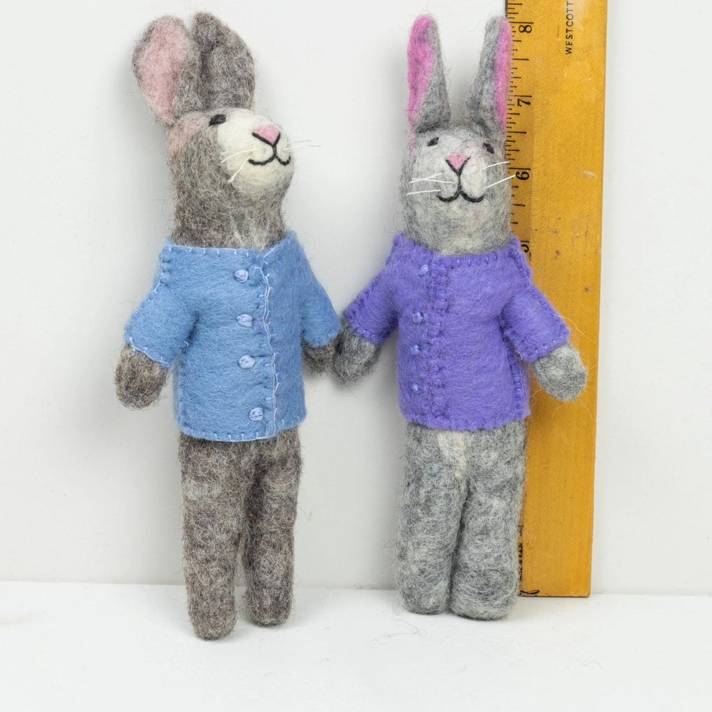 Felted Wool Pastel Bunny Dolls