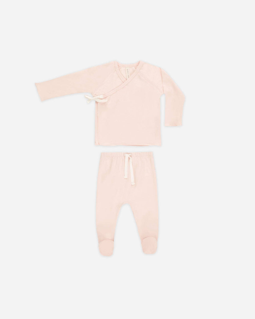 Wrap Top + Footed Pant Set Petal